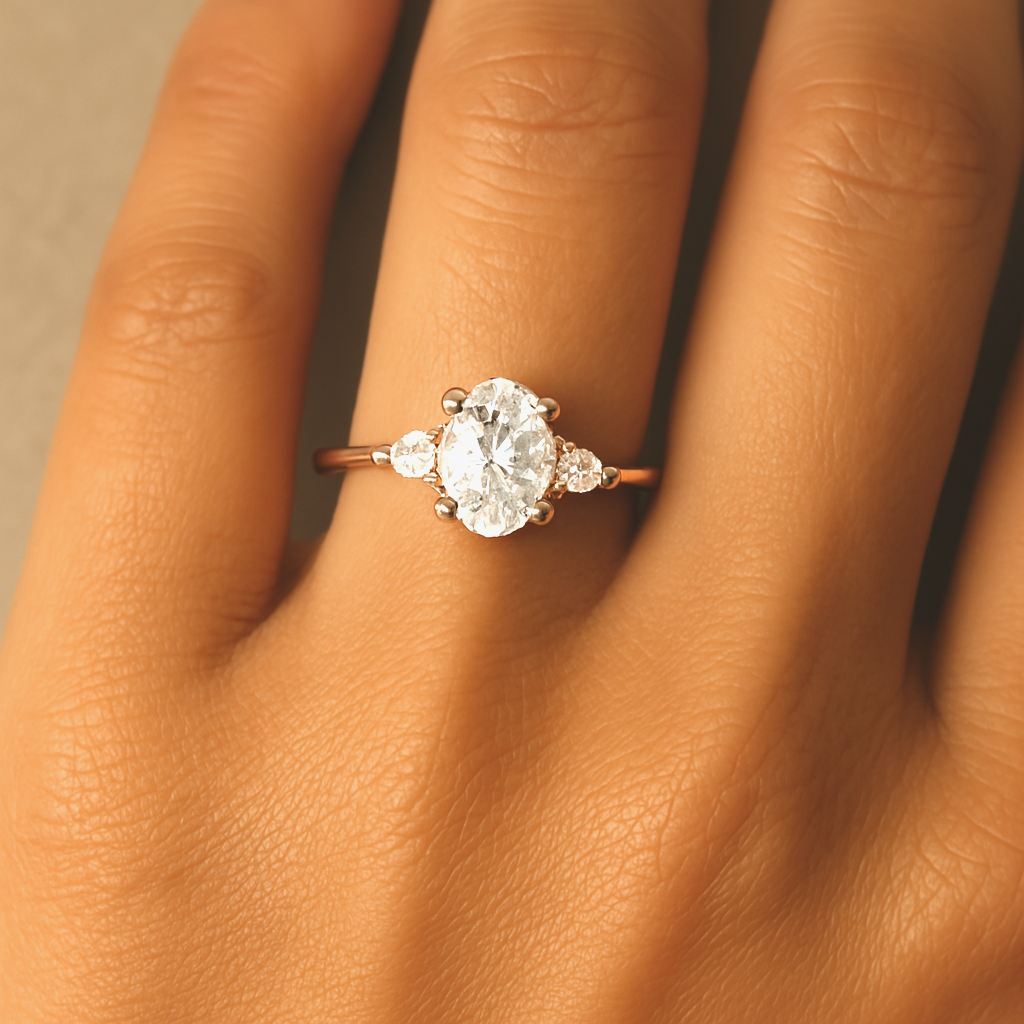 Baiser Caché Oval Diamond Engagement Ring