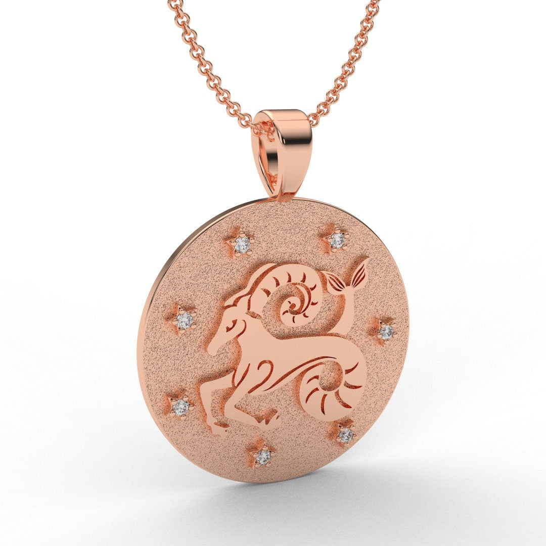 Capricorn Zodiac Medallion Necklace