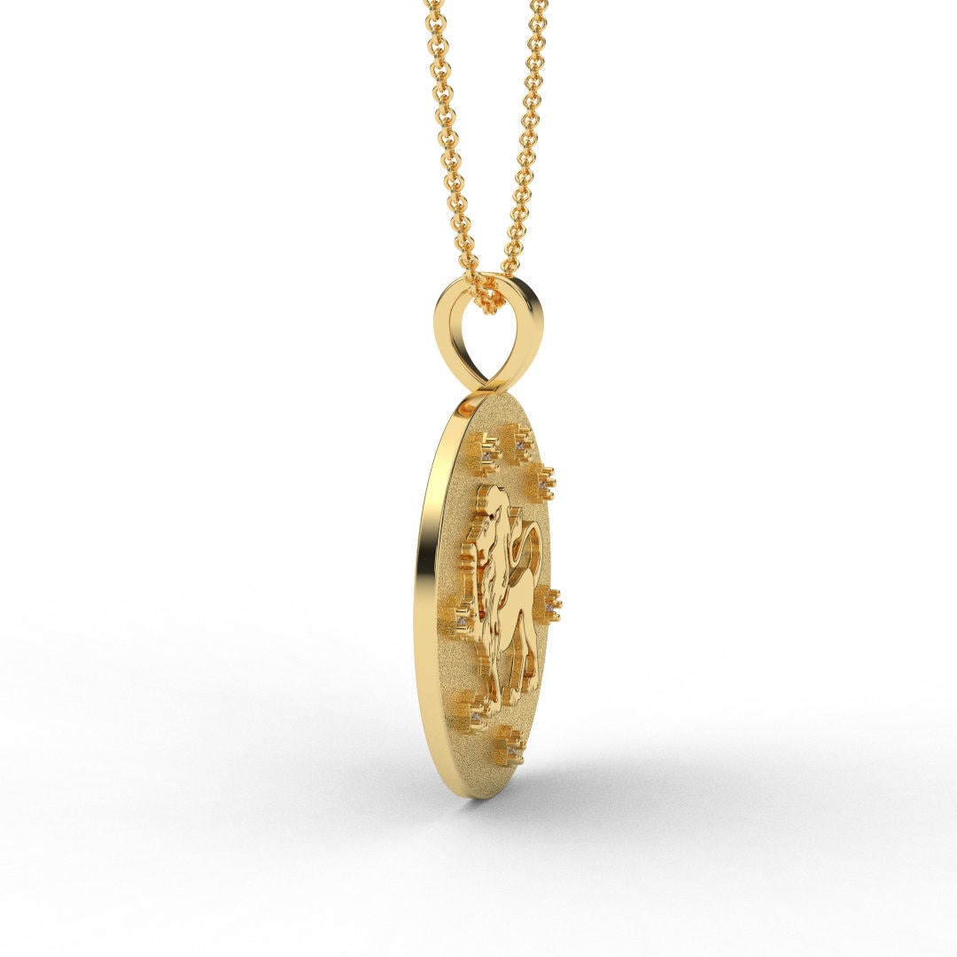 Leo Zodiac Medallion Necklace