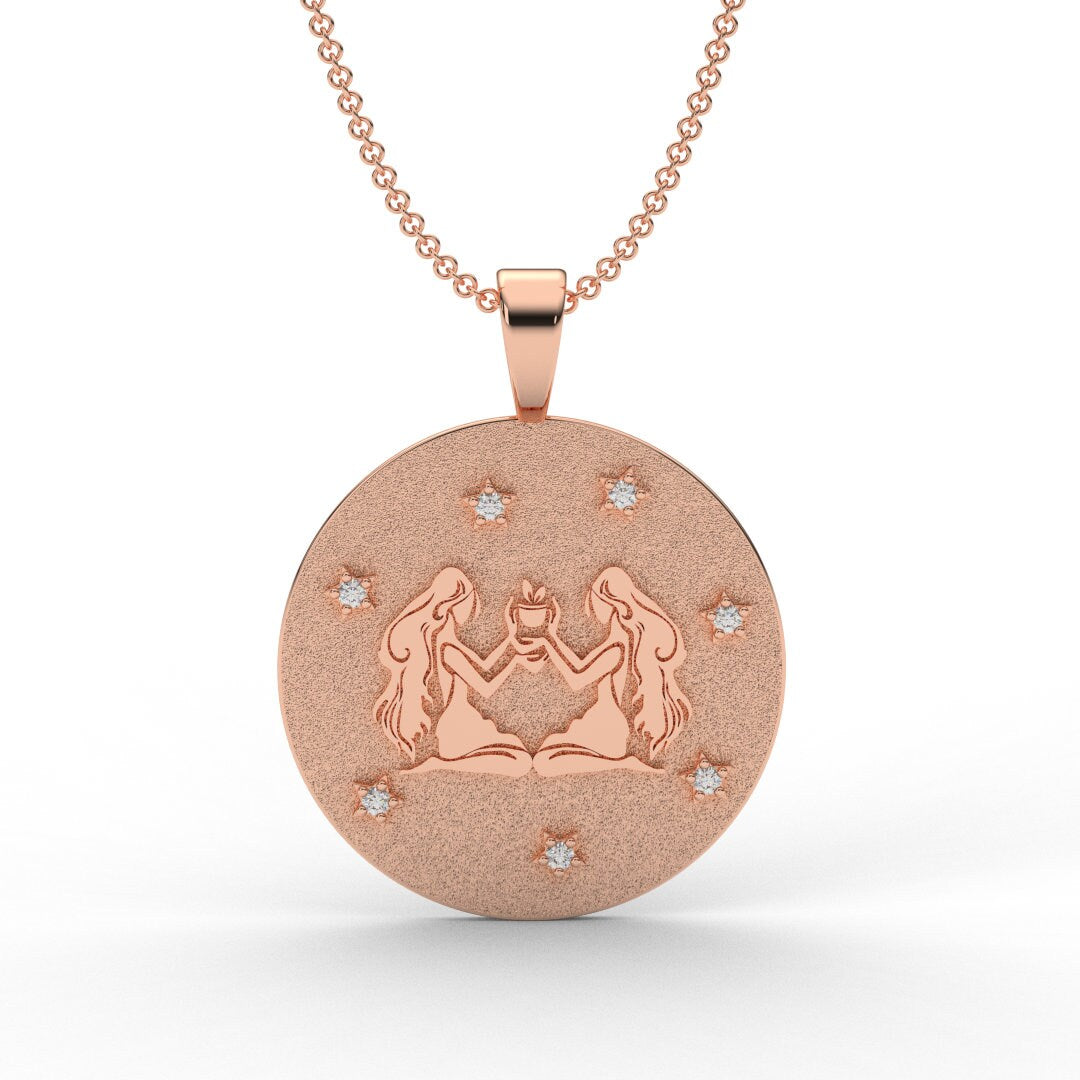 Gemini Zodiac Medallion Necklace