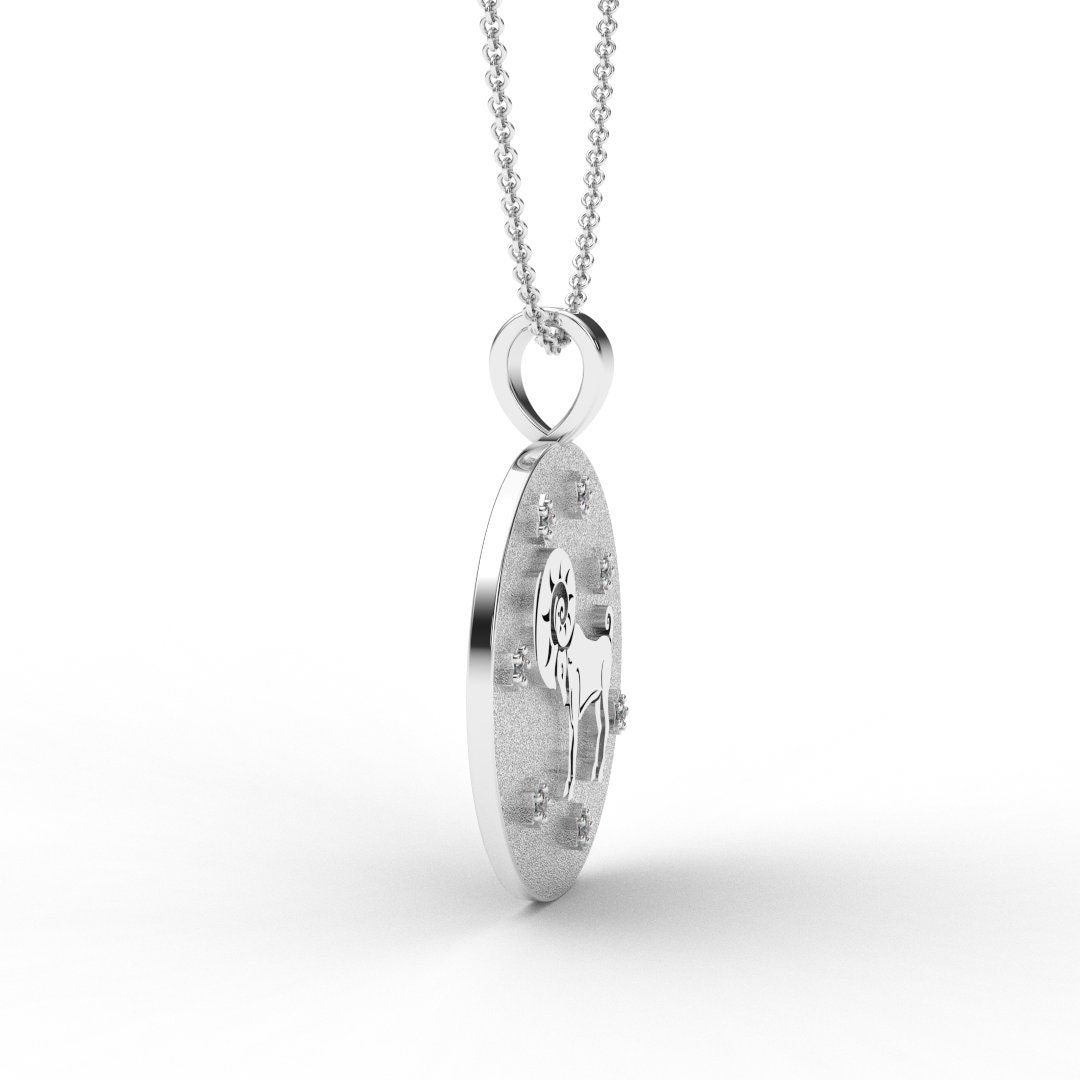 Aries Zodiac Medallion Necklace