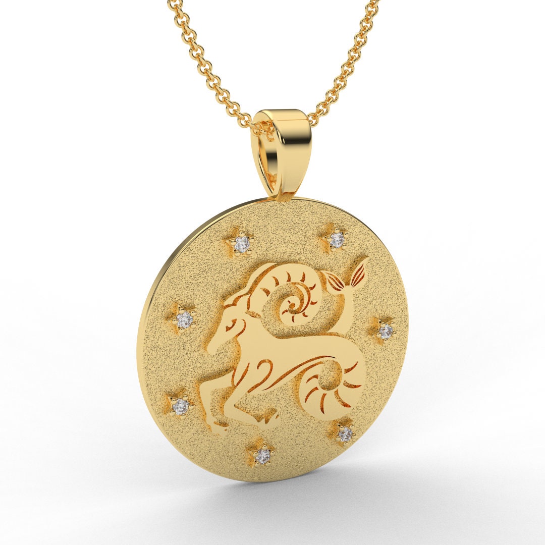 Capricorn Zodiac Medallion Necklace