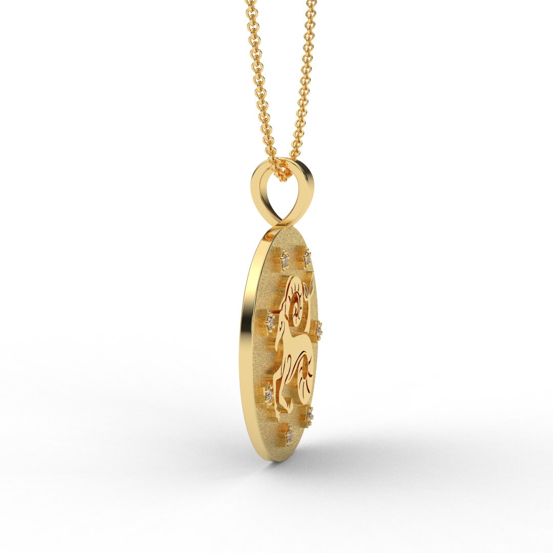 Capricorn Zodiac Medallion Necklace