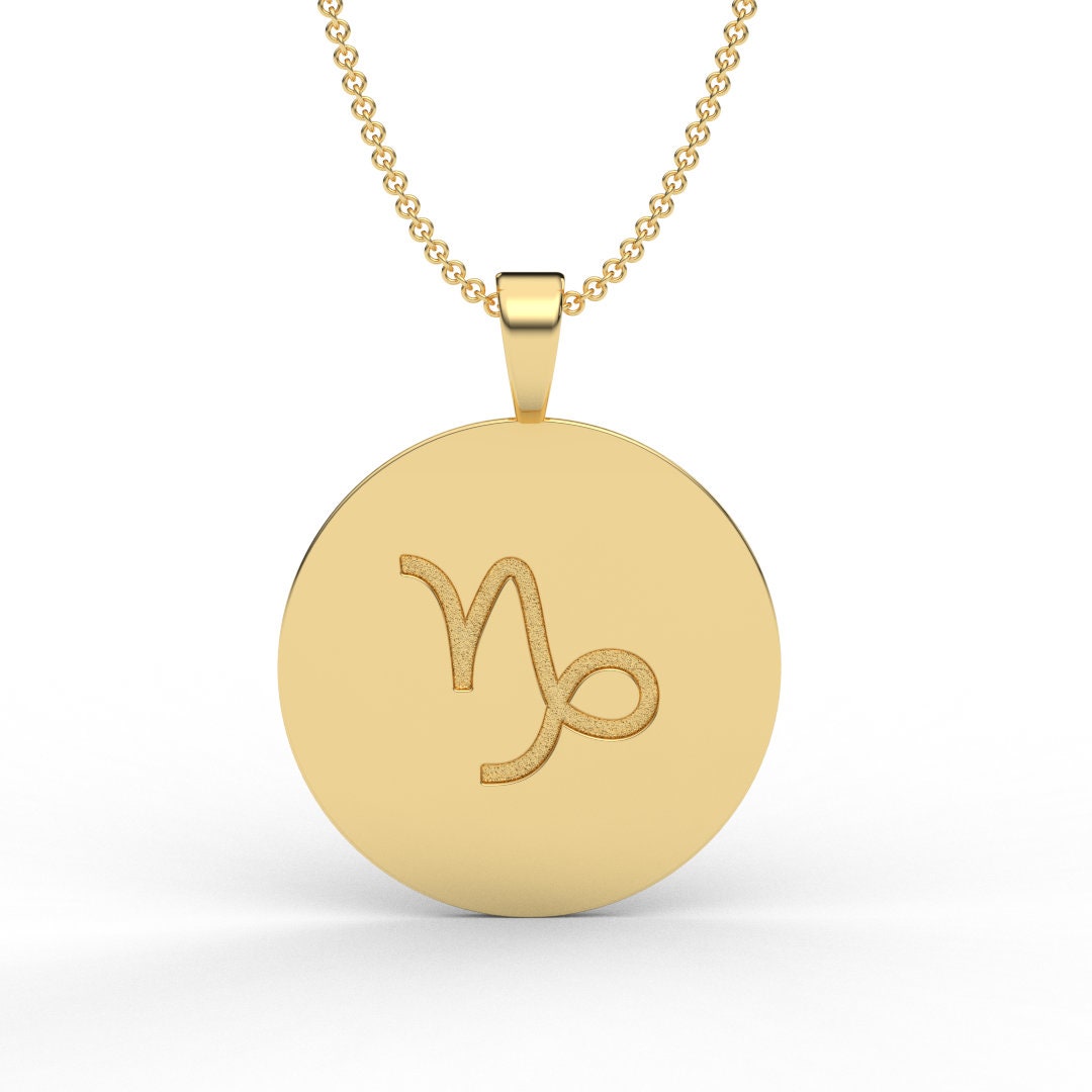Capricorn Zodiac Medallion Necklace