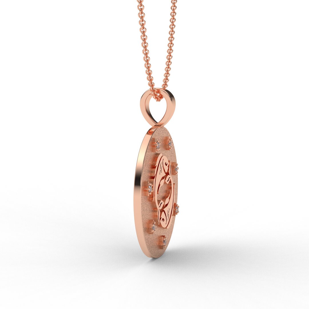 Pisces Zodiac Medallion Necklace