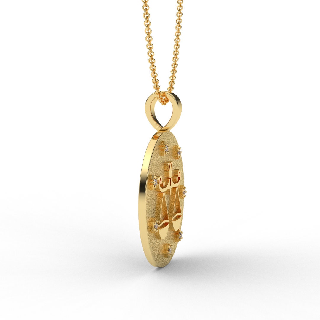 Libra Zodiac Medallion Necklace