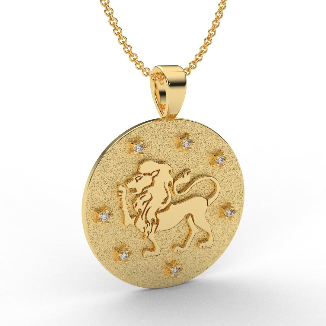 Leo Zodiac Medallion Necklace