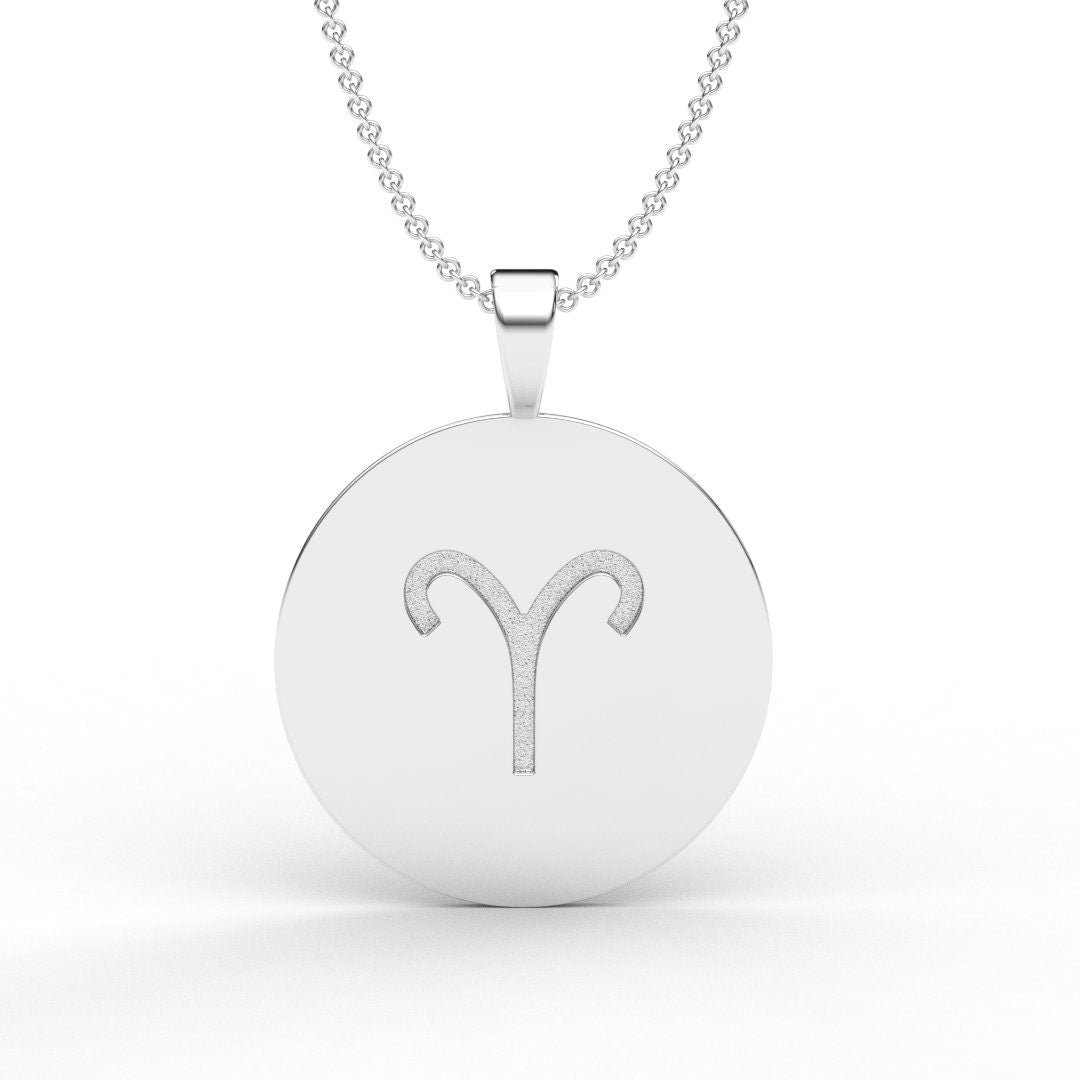 Aries Zodiac Medallion Necklace