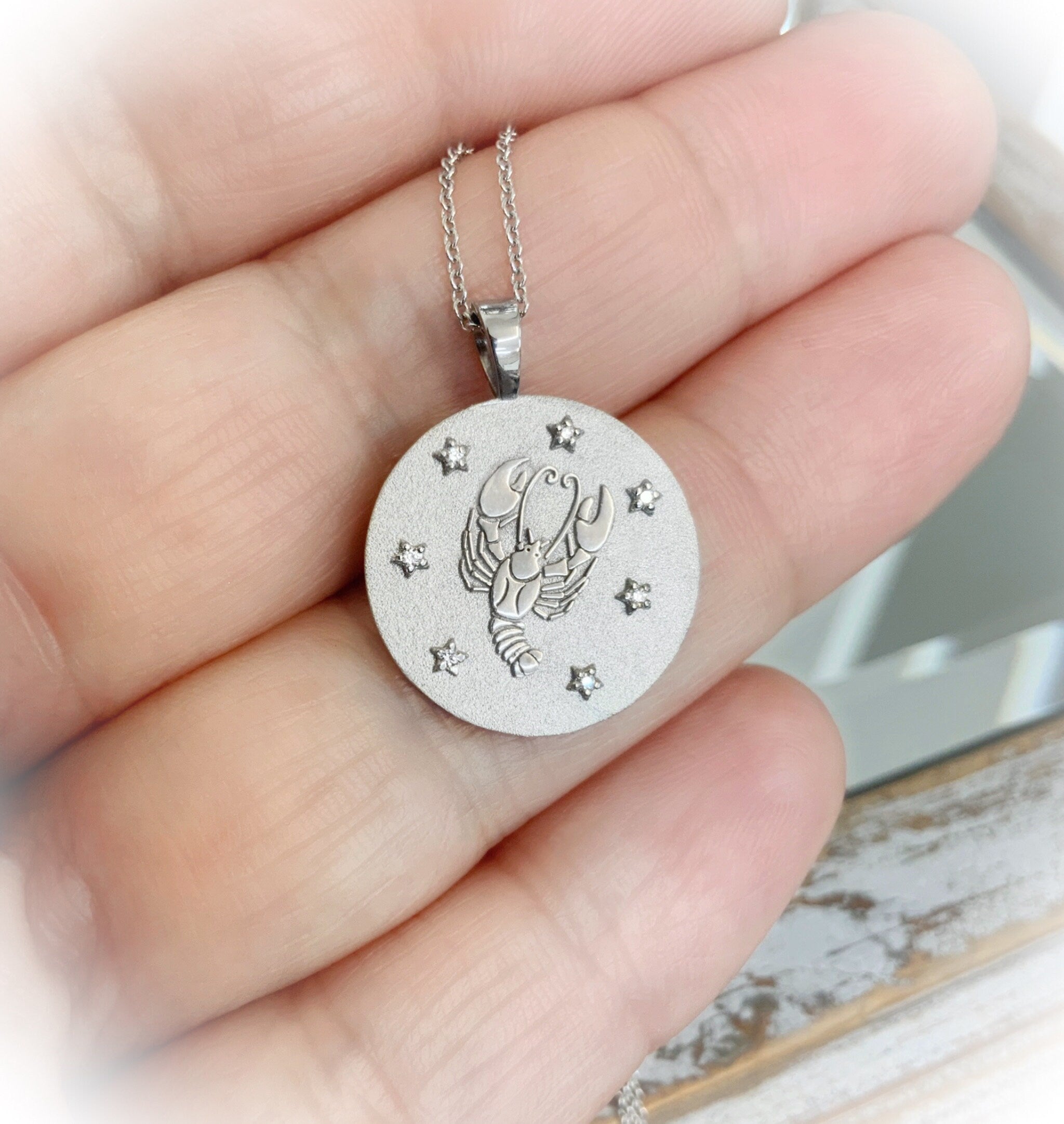Cancer Zodiac Medallion Necklace