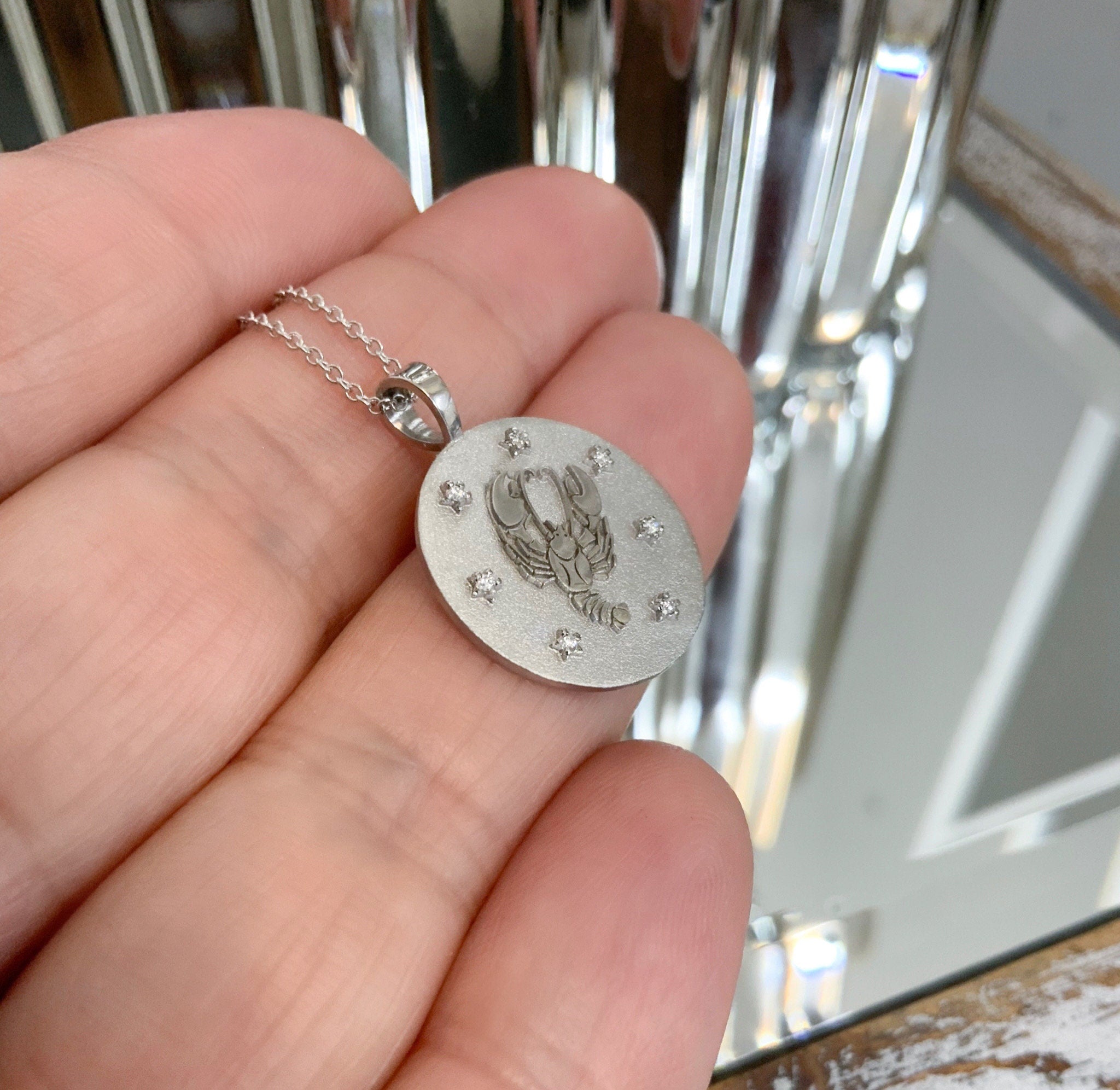 Cancer Zodiac Medallion Necklace