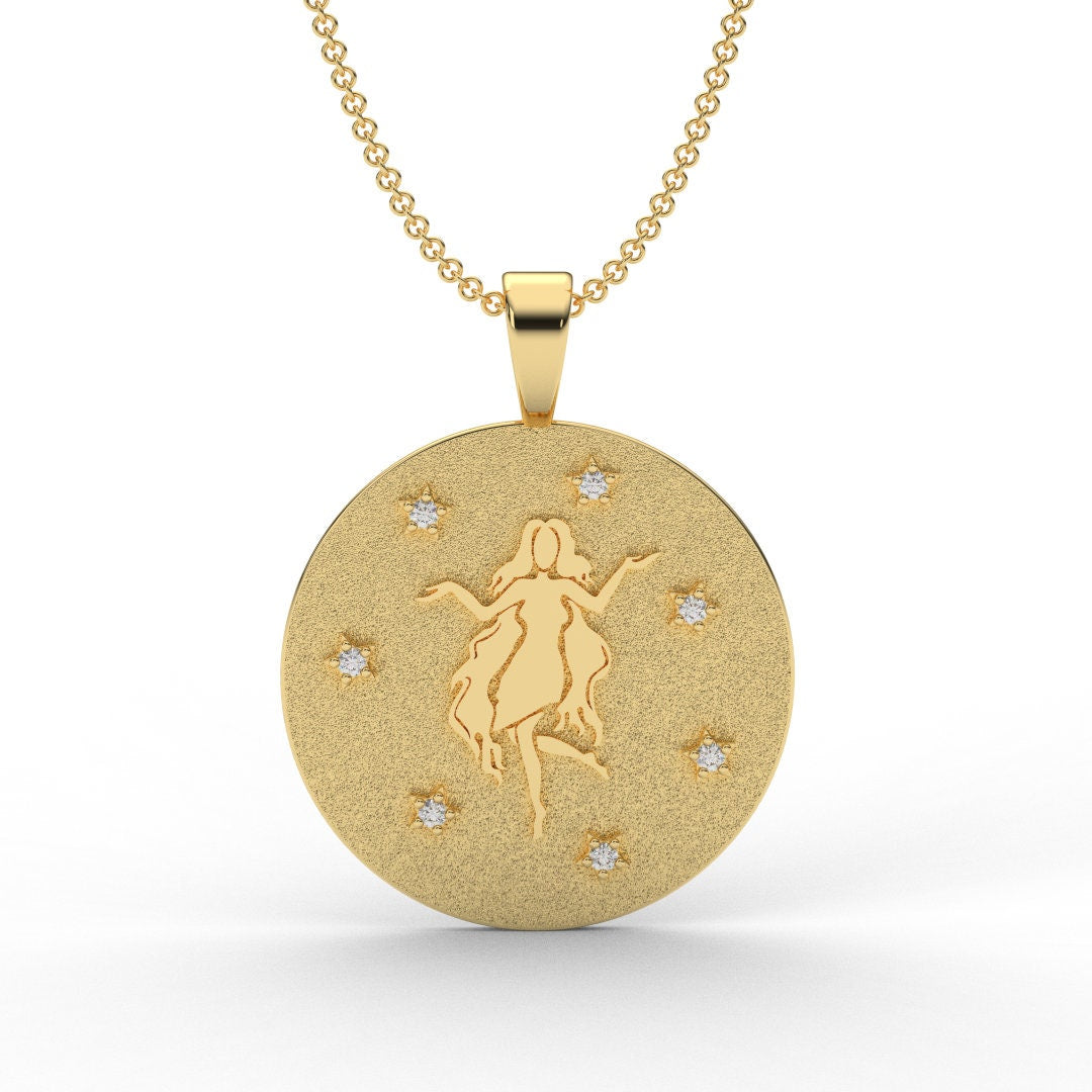 Virgo Zodiac Medallion Necklace