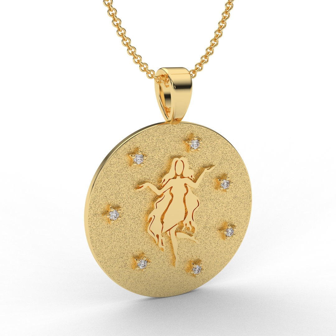 Virgo Zodiac Medallion Necklace