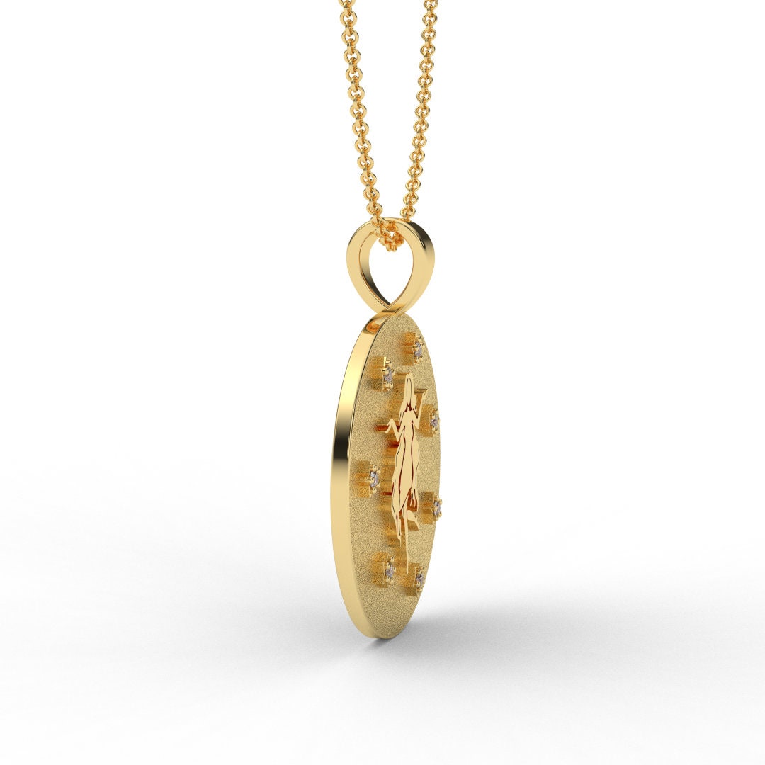 Virgo Zodiac Medallion Necklace
