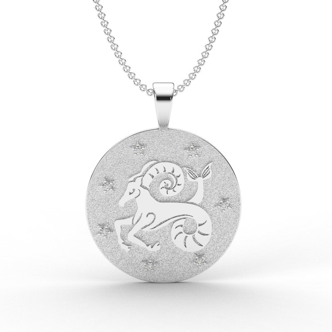 Capricorn Zodiac Medallion Necklace