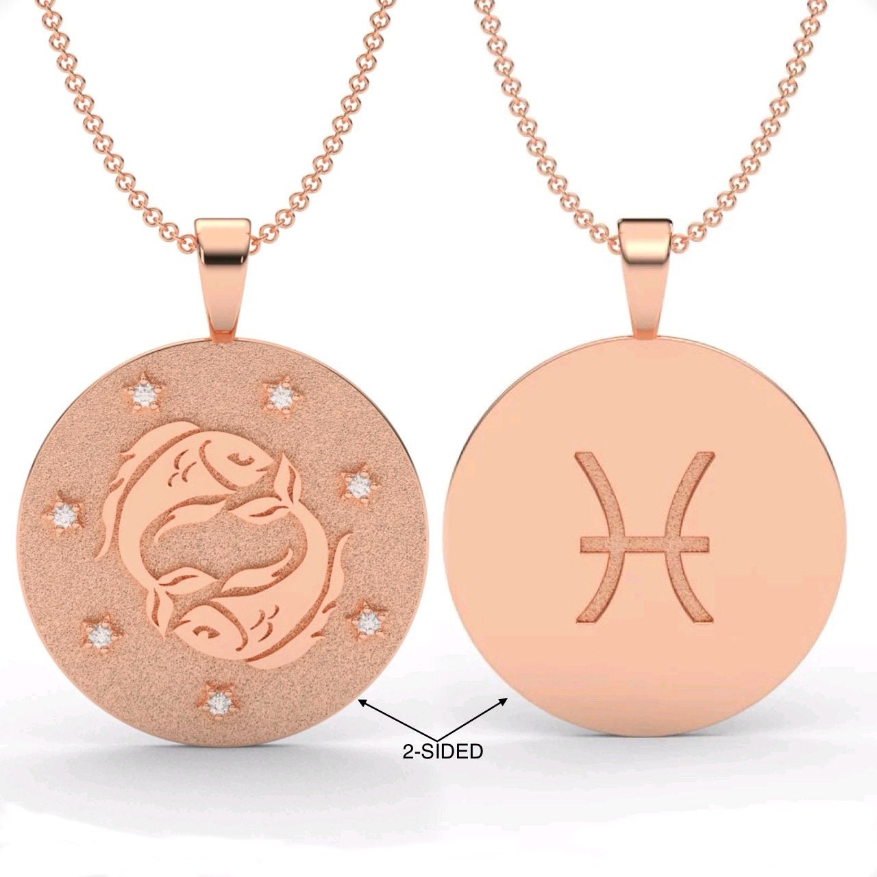 Pisces Zodiac Medallion Necklace