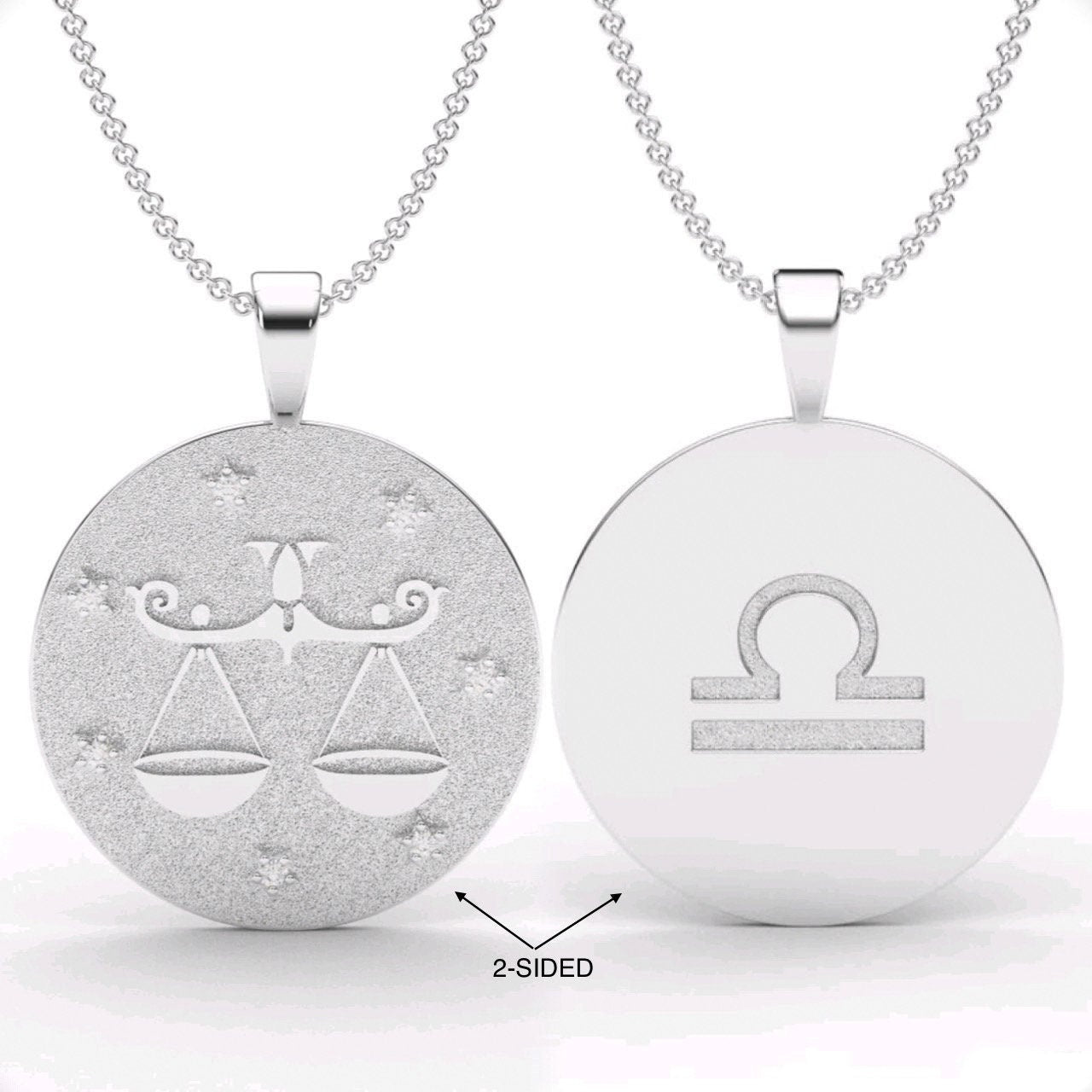 Libra Zodiac Medallion Necklace