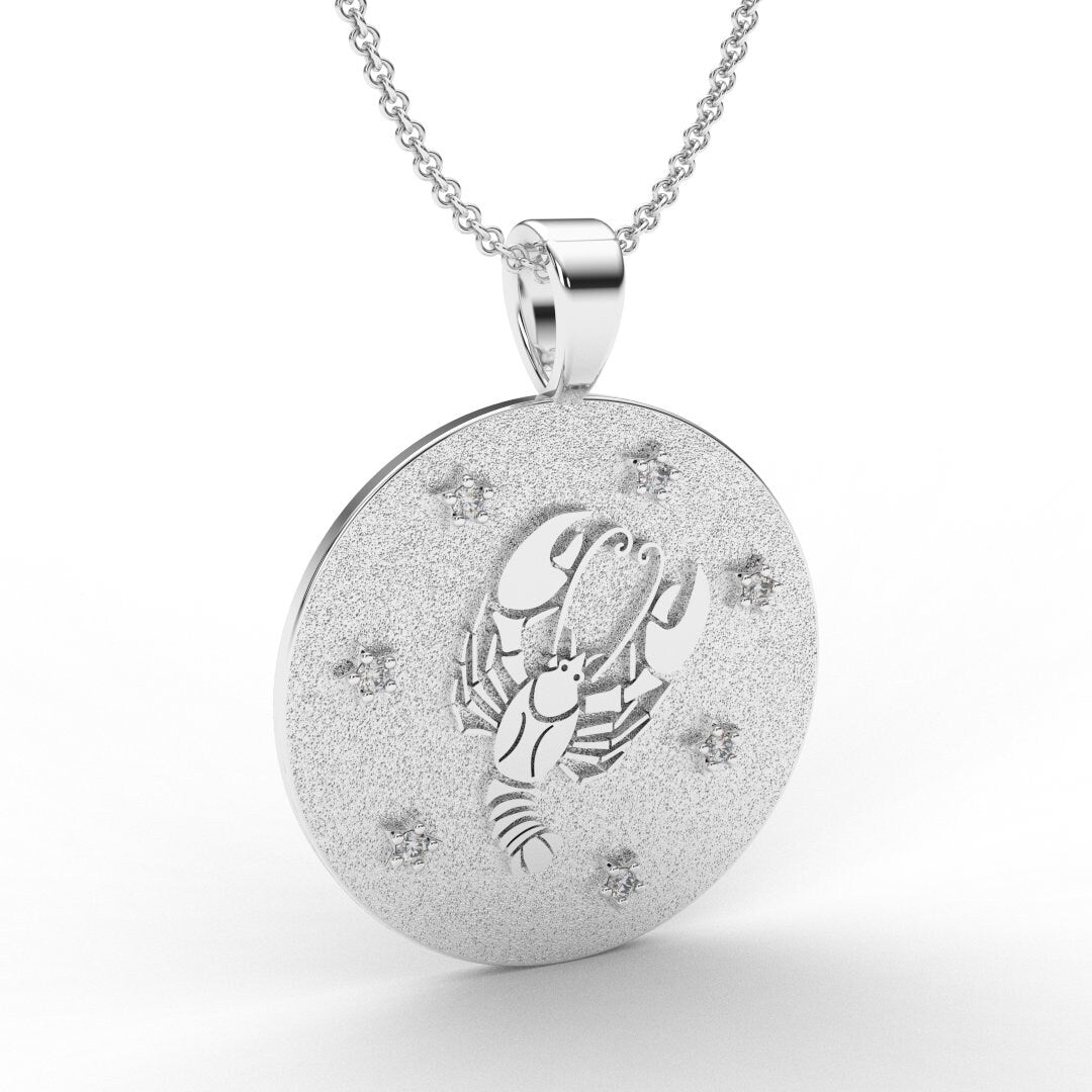 Cancer Zodiac Medallion Necklace