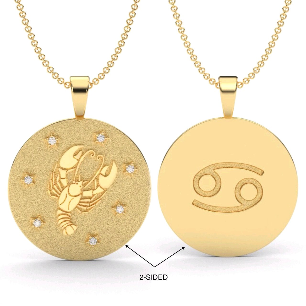 Cancer Zodiac Medallion Necklace