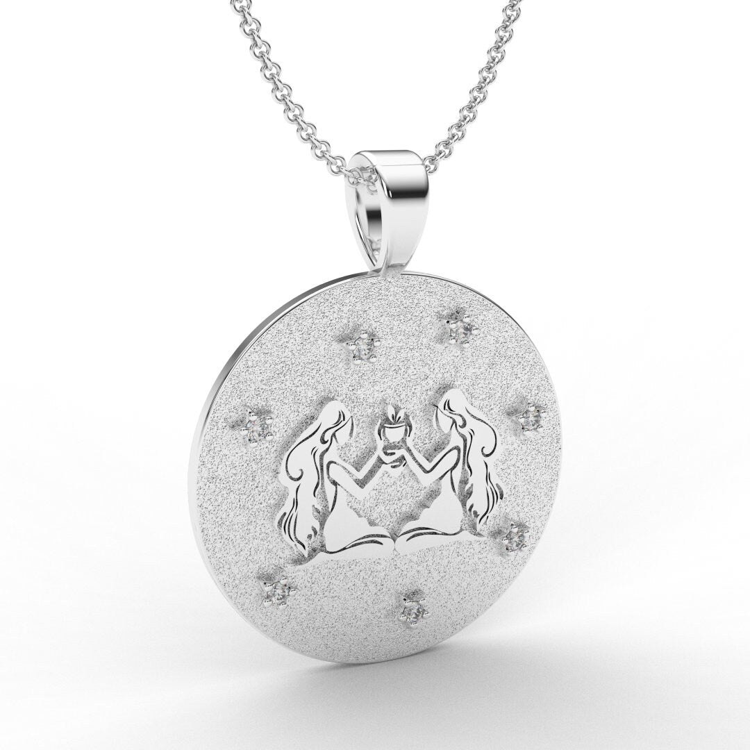 Gemini Zodiac Medallion Necklace