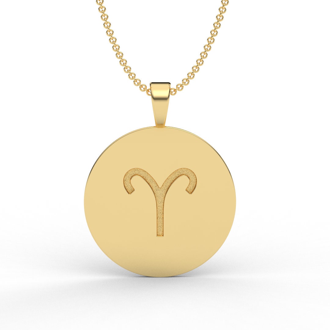 Aries Zodiac Medallion Necklace
